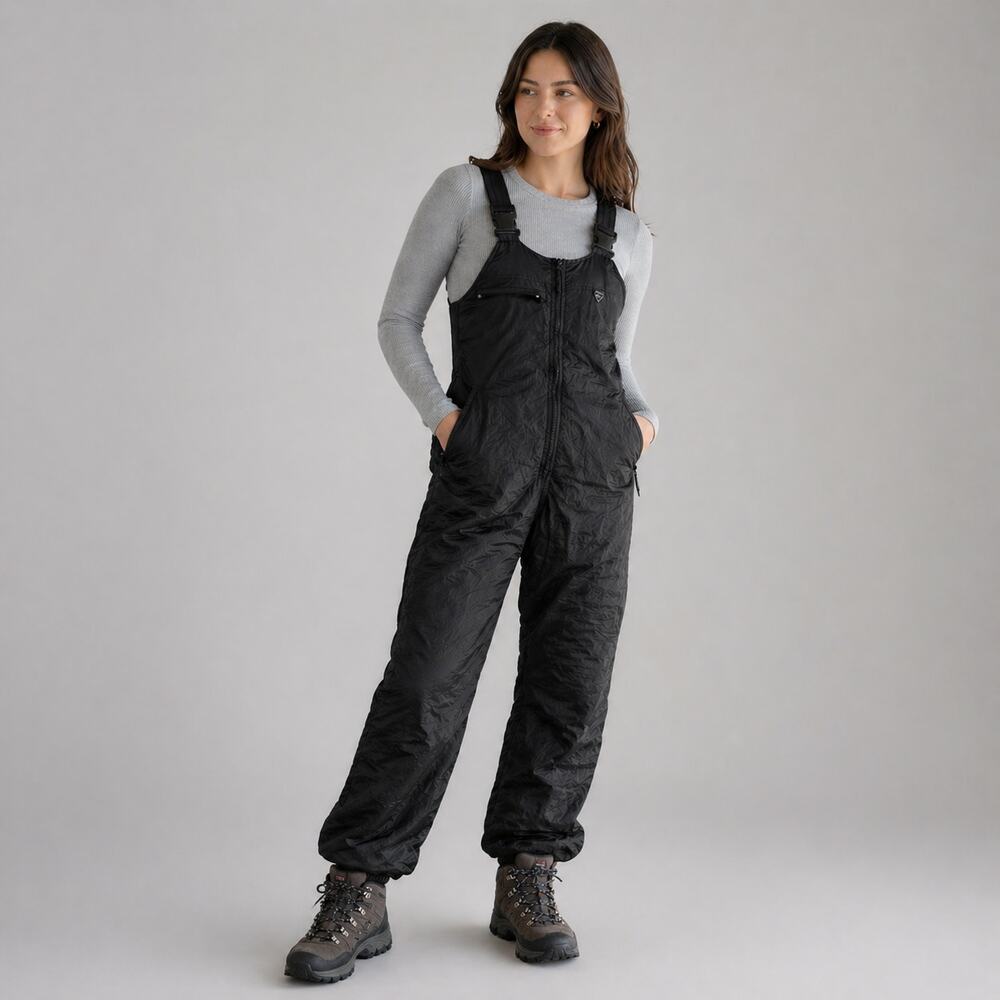 Obermeyer Nylon Ski Snow Board Pants Bib Overalls Womens 10 Black Pull On